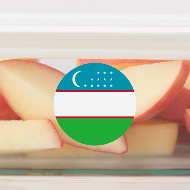 Uzbekistan flag kids' labels (Affixed)