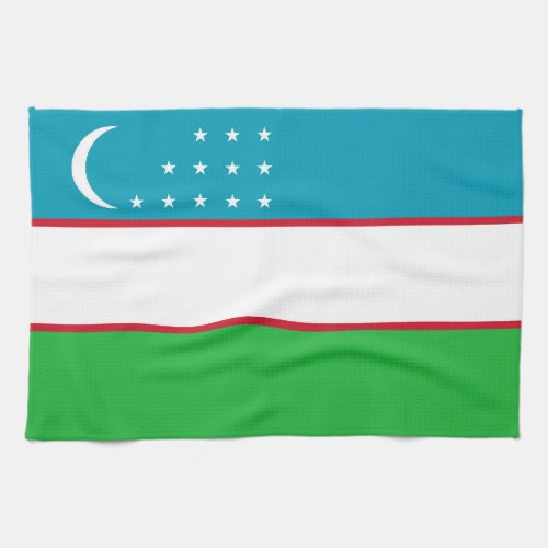 Uzbekistan flag kitchen towel