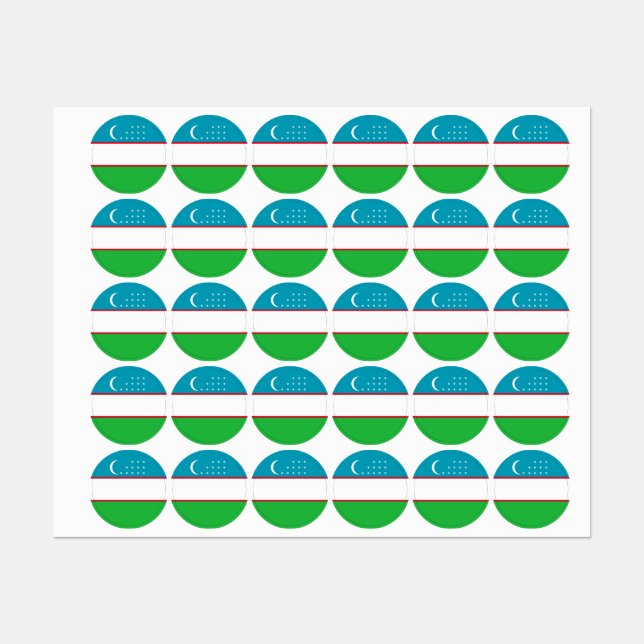 Uzbekistan flag labels (Sheet)