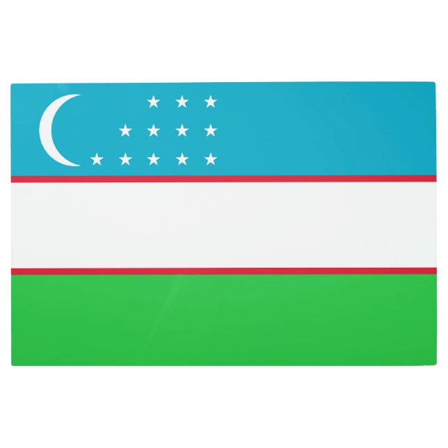 Uzbekistan flag metal print (Front)