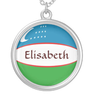 Uzbekistan Flag + Name Necklace