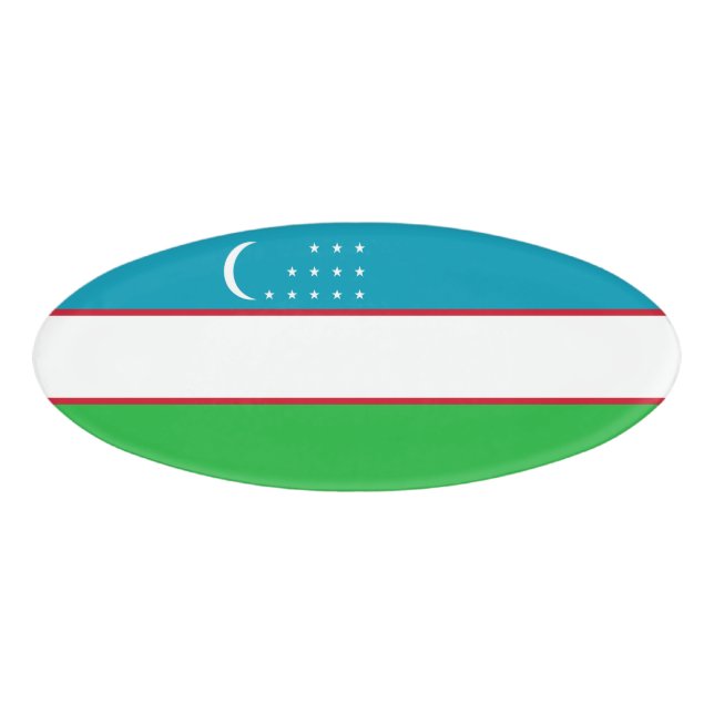 Uzbekistan flag name tag (Front)