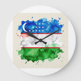 Uzbekistan Flag | Official Uzbek Emblem & Patrioti Large Clock