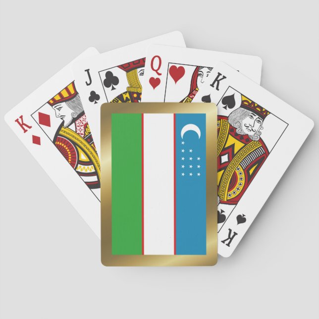 Uzbekistan Flag Playing Cards (Back)