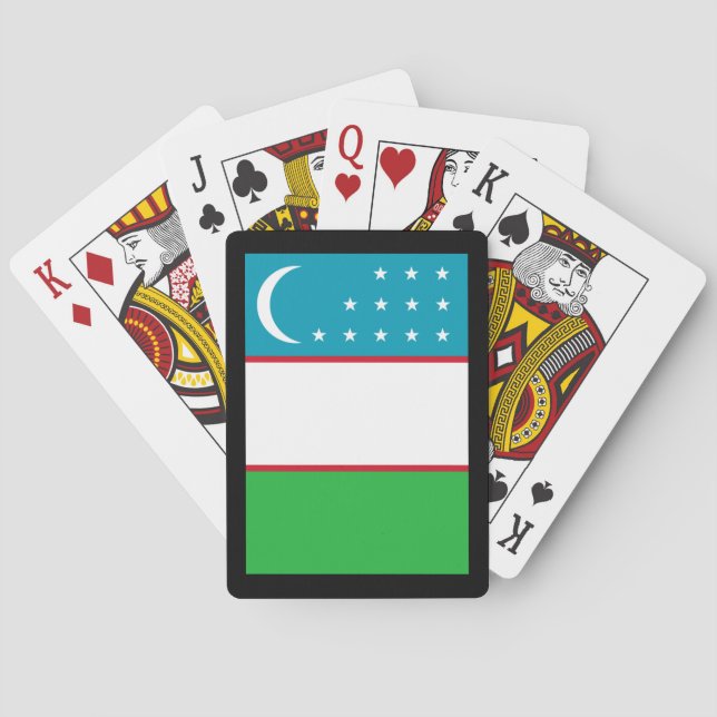 Uzbekistan flag poker cards (Back)