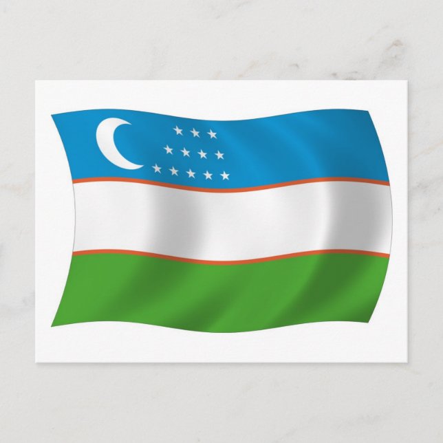 Uzbekistan Flag Postcard (Front)