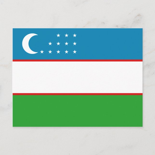 Uzbekistan Flag Postcard (Front)