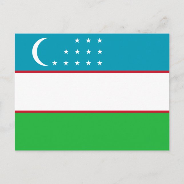 Uzbekistan flag postcard (Front)