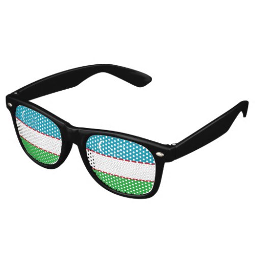 Uzbekistan flag retro sunglasses