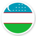 Uzbekistan Flag Round Sticker