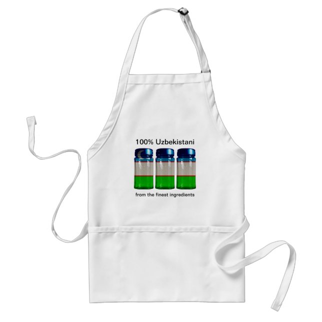 Uzbekistan Flag Spice Jars Apron (Front)