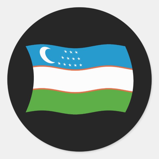 Uzbekistan Flag Sticker (Front)