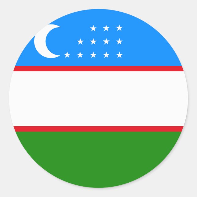Uzbekistan Flag Stickers (Front)