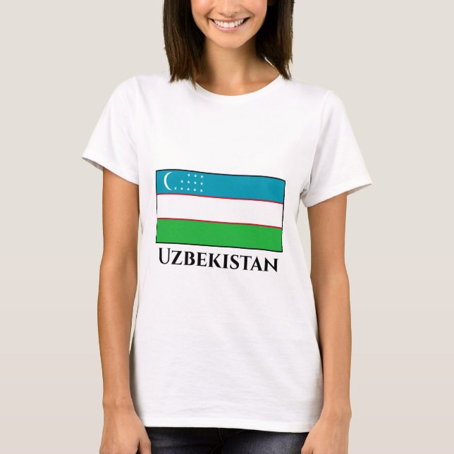 Uzbekistan Flag T-Shirt (Front)