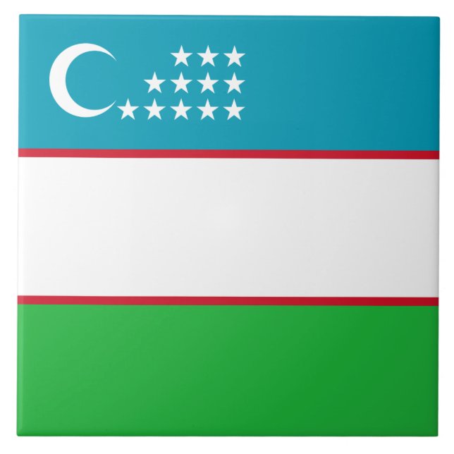 Uzbekistan Flag Tile (Front)