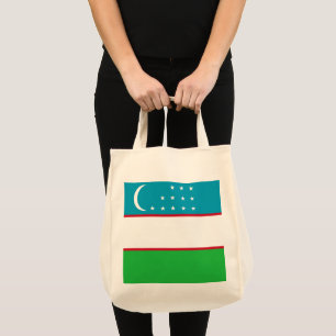 Uzbekistan flag tote bag