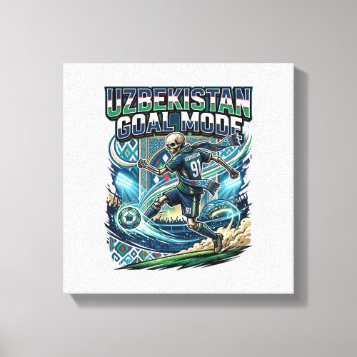 Uzbekistan Goal Mode Skeleton Striker Nations Stre Canvas Print