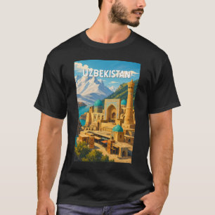 Uzbekistan Illustration Travel Art Vintage T-Shirt