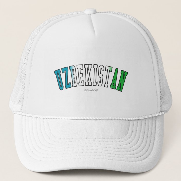 Uzbekistan in National Flag Colors Hat