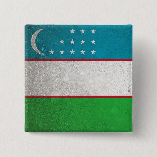 Uzbekistan Pinback Button (Front)