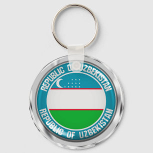 Uzbekistan Round Emblem Keychain