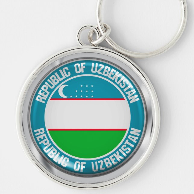 Uzbekistan Round Emblem Keychain (Front)