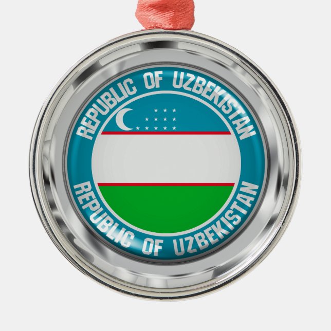 Uzbekistan Round Emblem Metal Ornament (Front)