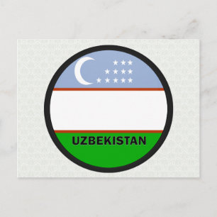 Uzbekistan Roundel quality Flag Postcard