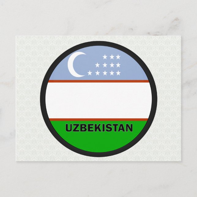 Uzbekistan Roundel quality Flag Postcard (Front)