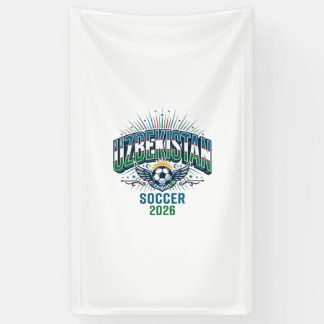 Uzbekistan Soccer 2026 Soccer Bold Country Typogra Banner