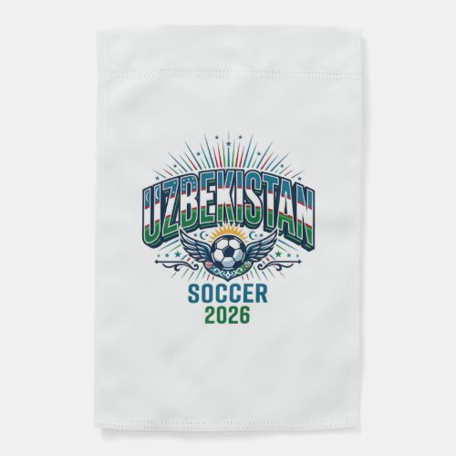 Uzbekistan Soccer 2026 Soccer Bold Country Typogra Garden Flag