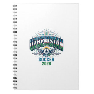 Uzbekistan Soccer 2026 Soccer Bold Country Typogra Notebook