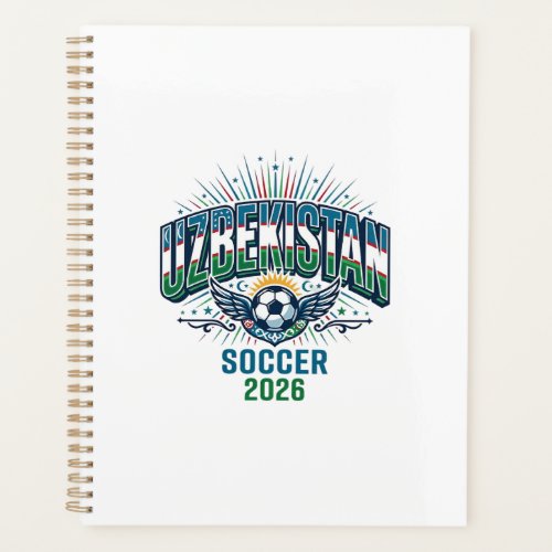 Uzbekistan Soccer 2026 Soccer Bold Country Typogra Planner