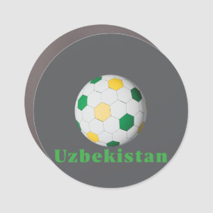 Uzbekistan Soccer Car Magnet