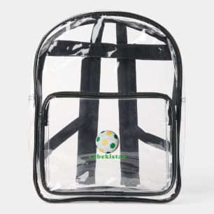 Uzbekistan Soccer Clear Backpack