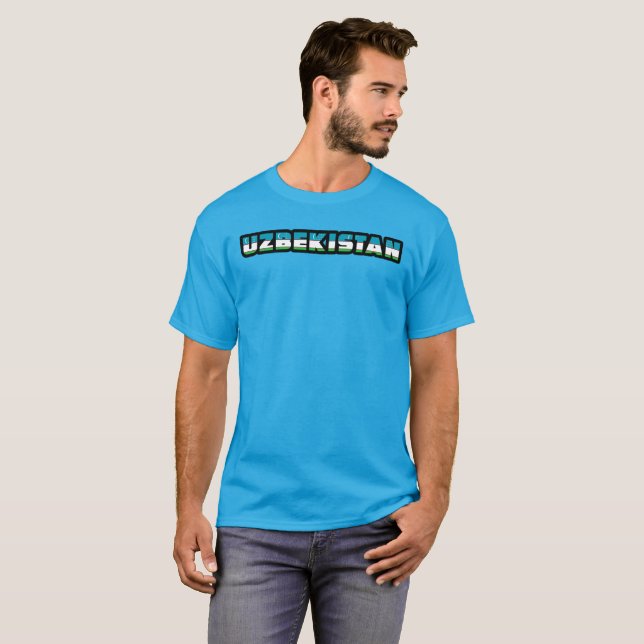 UZBEKISTAN Special Customizable Black Tourist T-Shirt (Front Full)