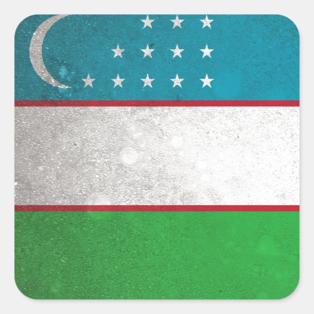 Uzbekistan Square Sticker (Front)