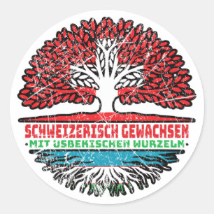 Uzbekistan Uzbek Swiss Bauzel Classic Round Sticker