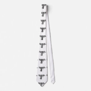 UZI BAR CODE Gun Barcode Pattern Design Neck Tie