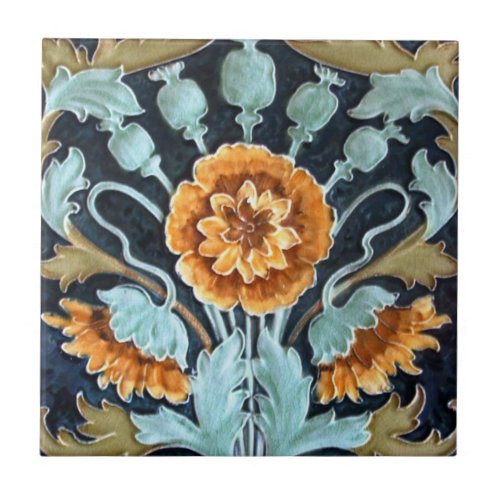 V0008 Victorian Antique Reproduction Ceramic Tile