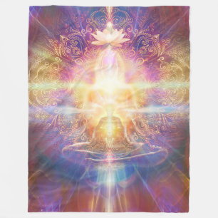 V073 Orange Sunshine Meditator Fleece Blanket