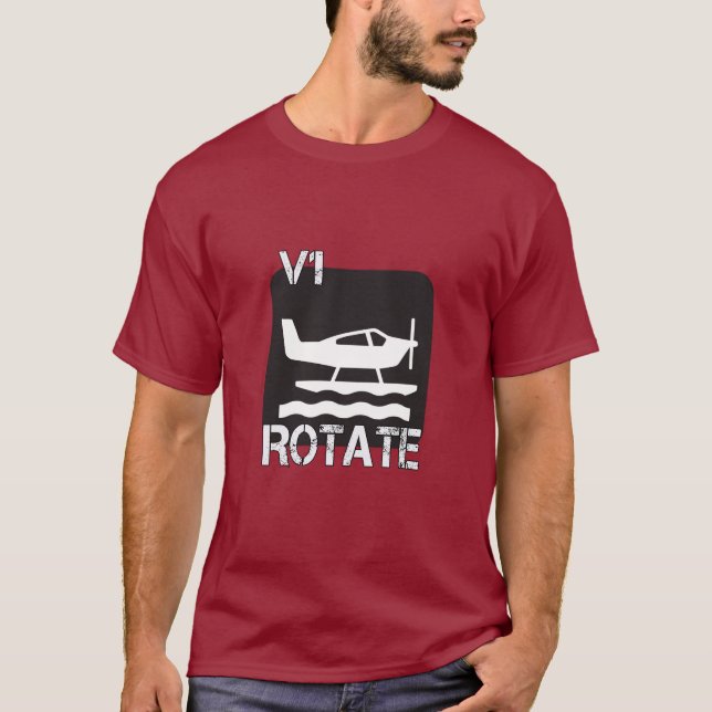 V1 Rotate - Airplane Lovers Pilot Talk T-Shirt (Front)