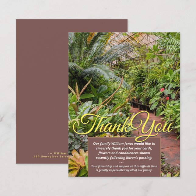 V1 Tropical Plants Thank You Card (Front/Back)