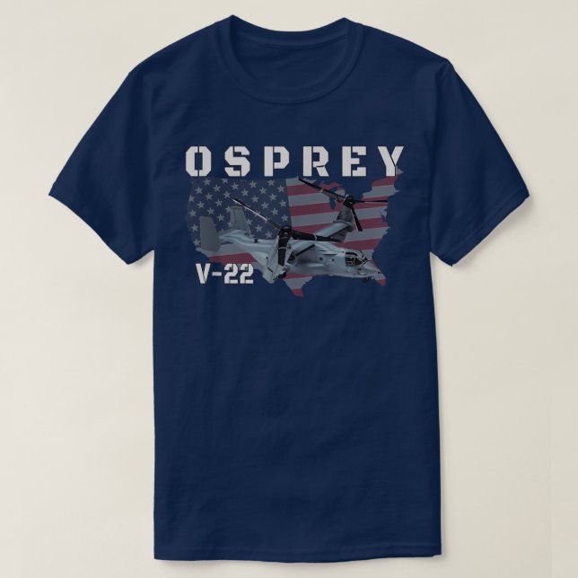 V22 Osprey Tiltrotor Military Aircraft Helicopter  T-Shirt (Design Front)
