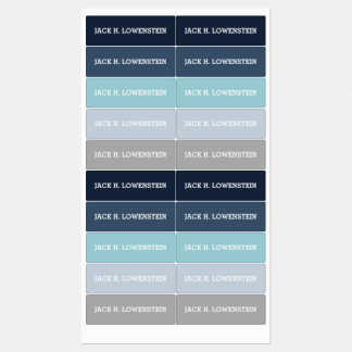 V2 Custom Blue Personalized Name School Waterproof Kids' Labels