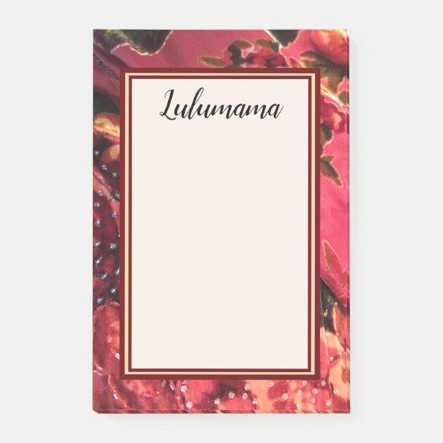 V2 ROSE TONES CHINESE  BEADED  CUT VELVET image Post-it Notes (Front)