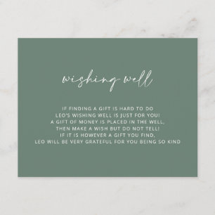 V2 Simple Green Baptism Wishing Well Enclosure Card