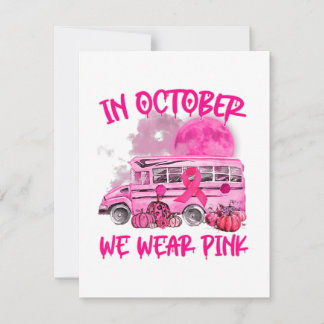 V2dj School Bus Driver Leopard Breast Cancer Aware Note Card