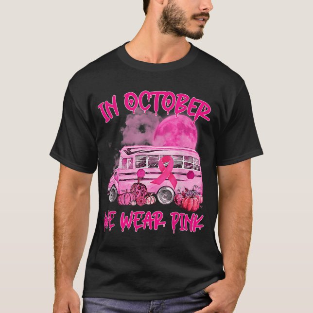 V2DJ School Bus Driver Leopard Breast Cancer Aware T-Shirt (Front)