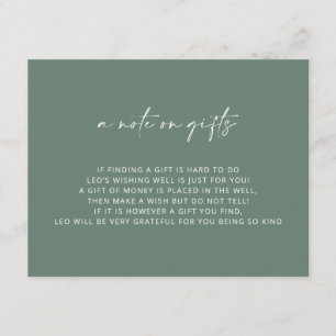 V4 Simple Green Baptism Wishing Well Enclosure Card